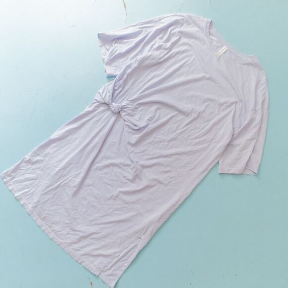 Daily Practice x Anthropologie Purple Tie Front Oversized Shirt Dress Size Small - Picture 2 of 10